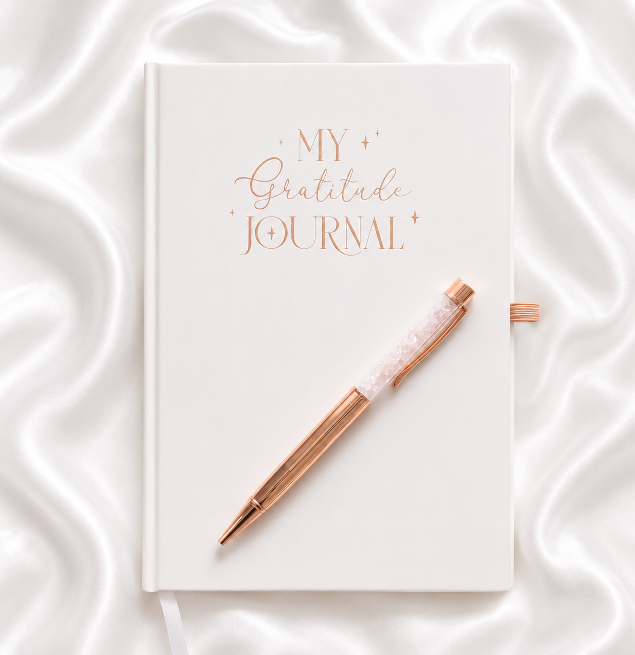 Gratitude Journal Notebook with Rose Quartz Pen