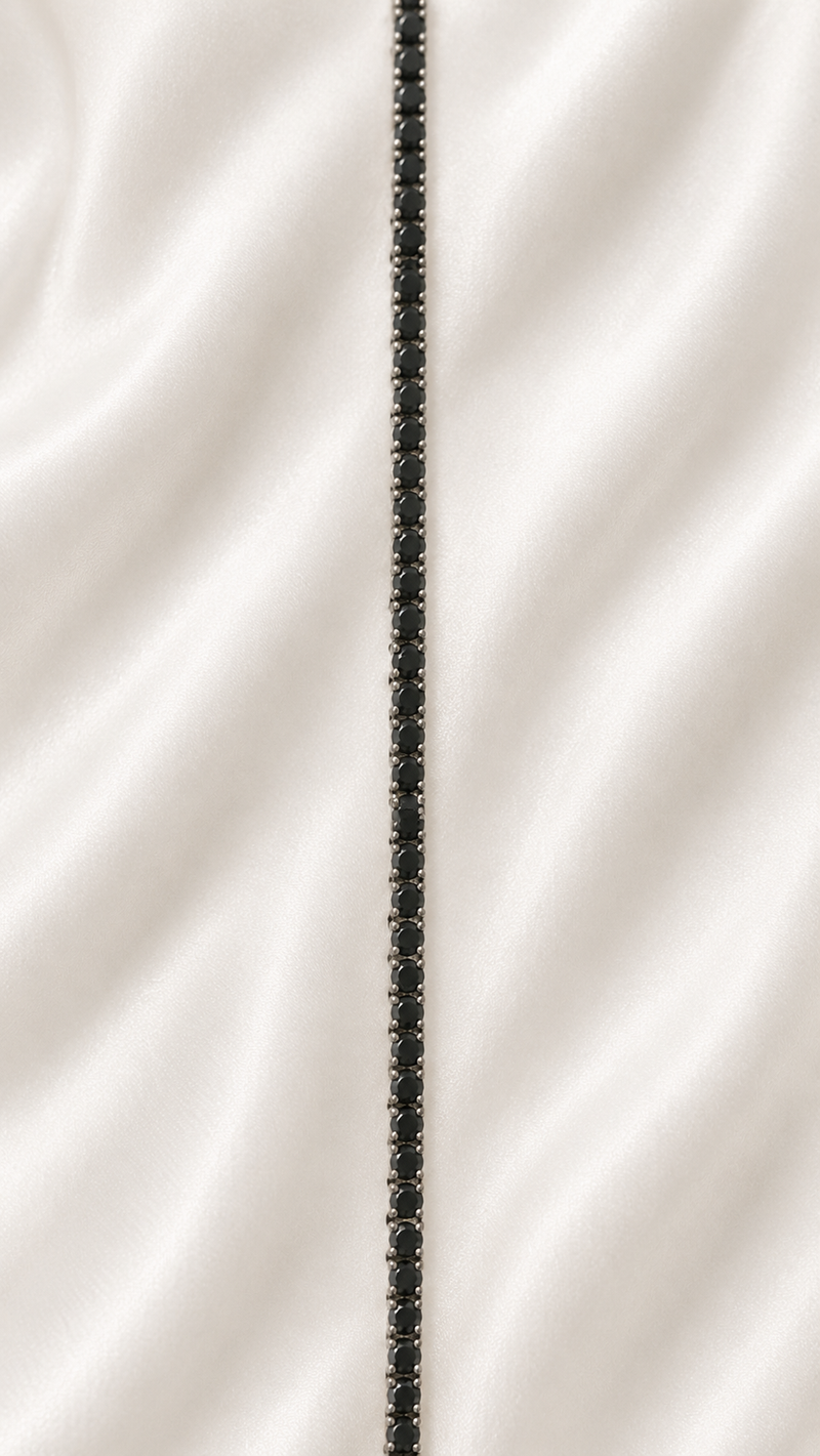 Black Stone Tennis Chain