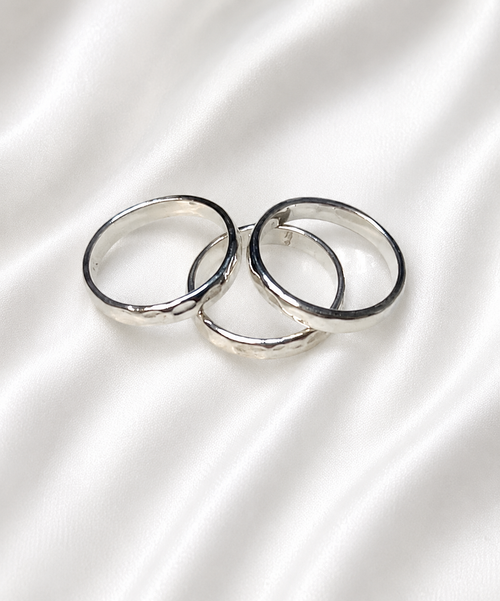 Silver Hammer Stacking Ring