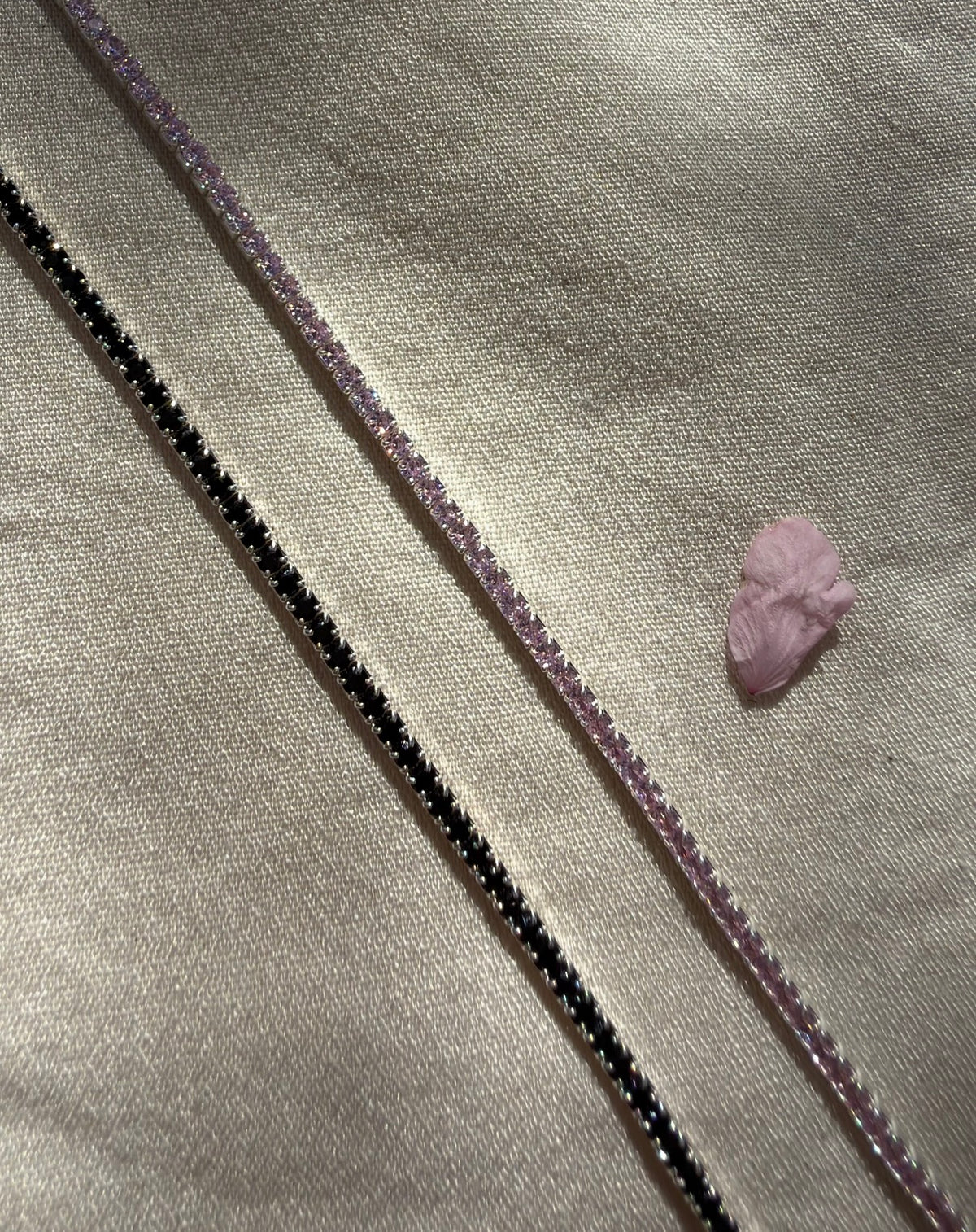 Pink tennis chain permanent jewellery by Aura-Link Jewellery Perth