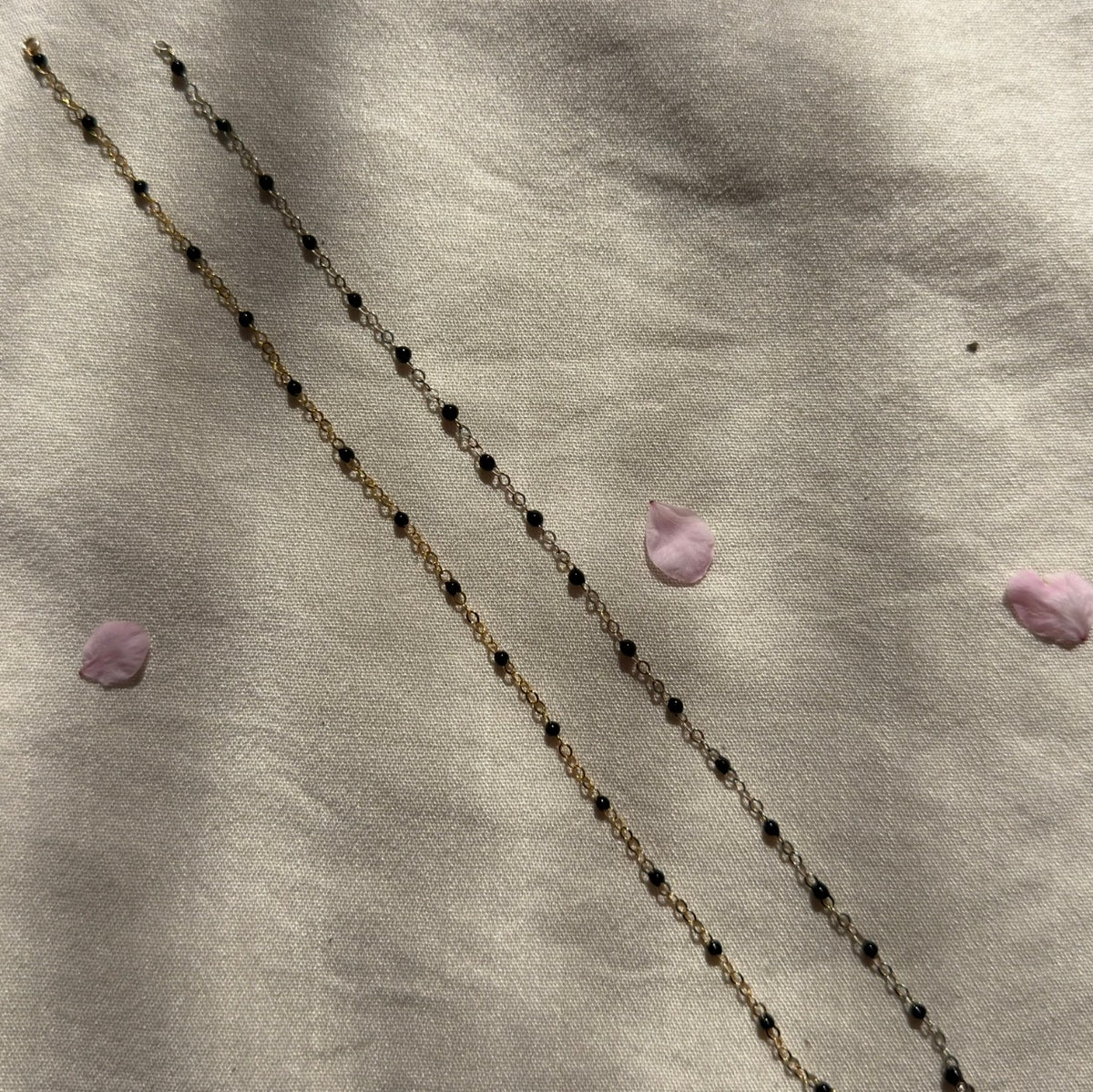 Cable enamel permanent jewellery chains in gold and silver by Aura-Link Jewellery Perth.