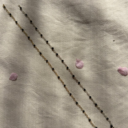 Cable enamel permanent jewellery chains in gold and silver by Aura-Link Jewellery Perth.