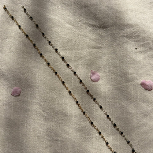 Cable enamel permanent jewellery chains in gold and silver by Aura-Link Jewellery Perth.