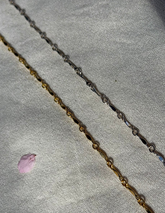 Dapped Bar Short permanent jewellery chain by Aura-Link Jewellery Peerth